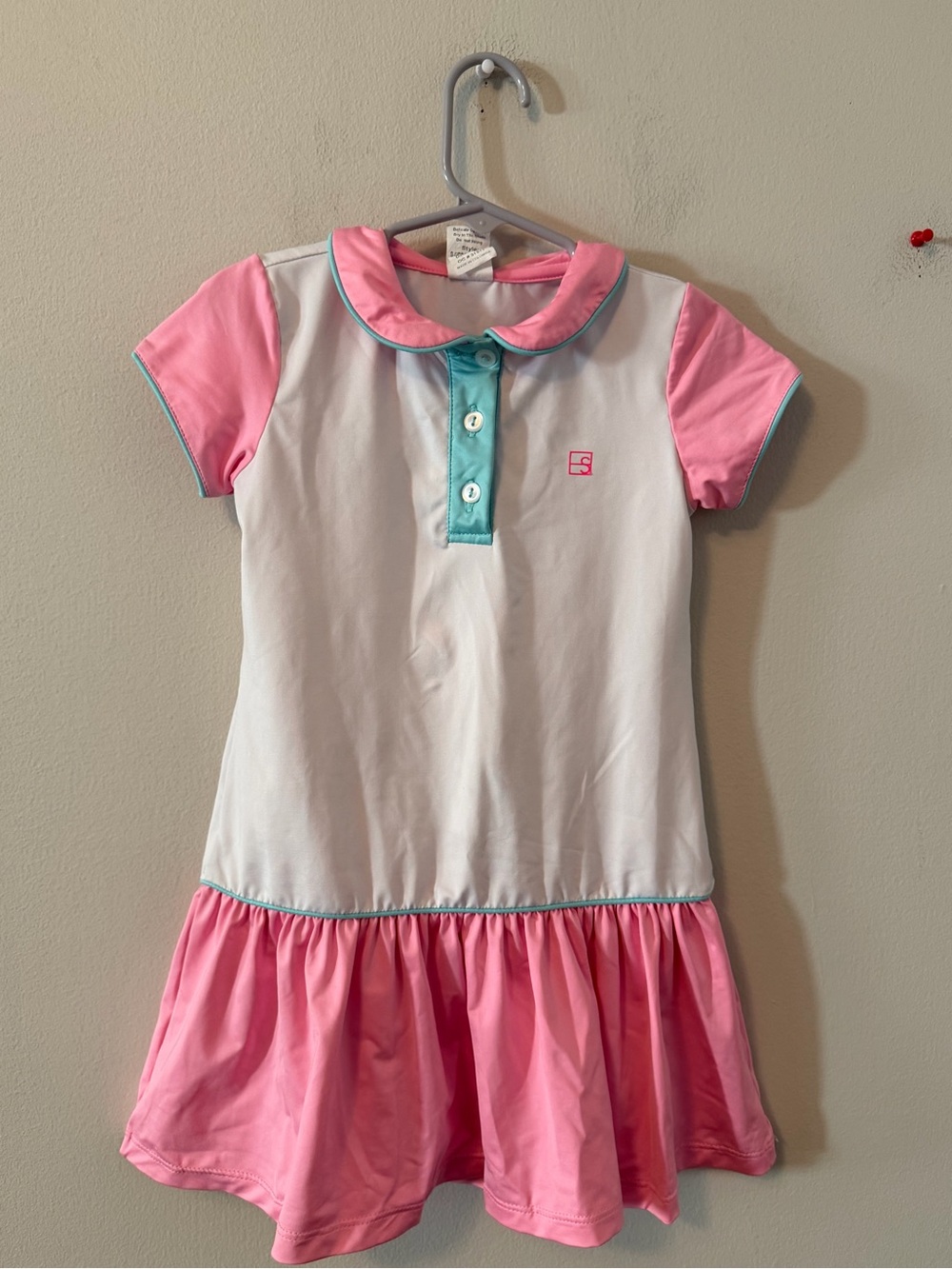Set Athletics White and Pink Polo Dress